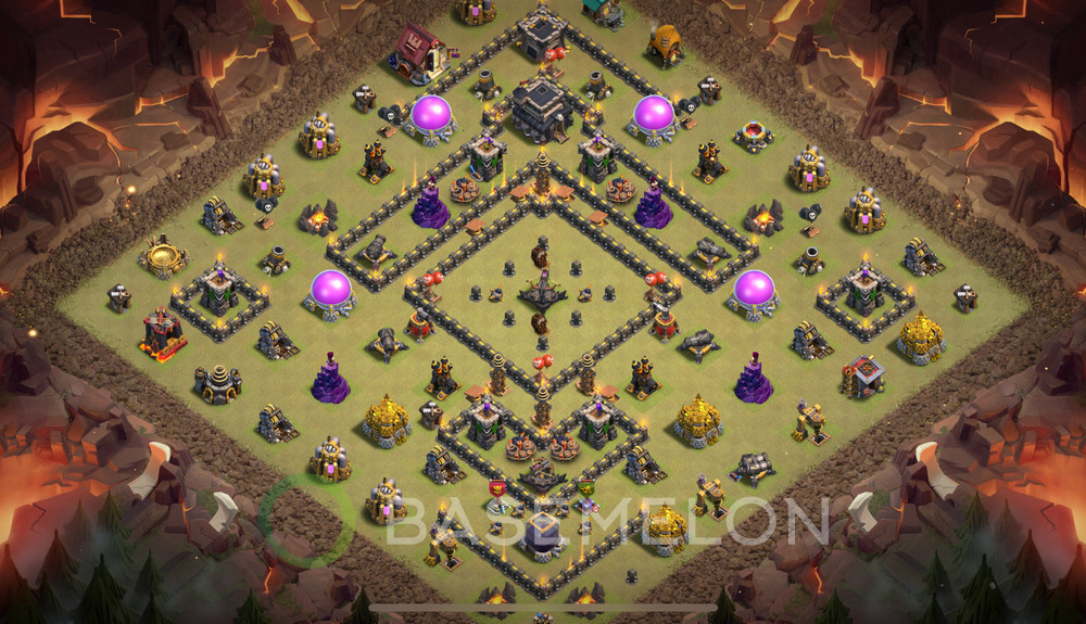 Town Hall Level 9 War Base Design 2025, Anti Everything, Layout #392