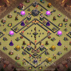 Town Hall Level 9 War Base Design 2025, Anti Everything, Layout #392