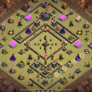 Town Hall Level 9 War Base Design 2025, Anti Everything, Layout #392