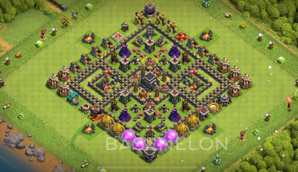 Town Hall Level 9 Trophy/Defense Base Design 2024, Layout #439