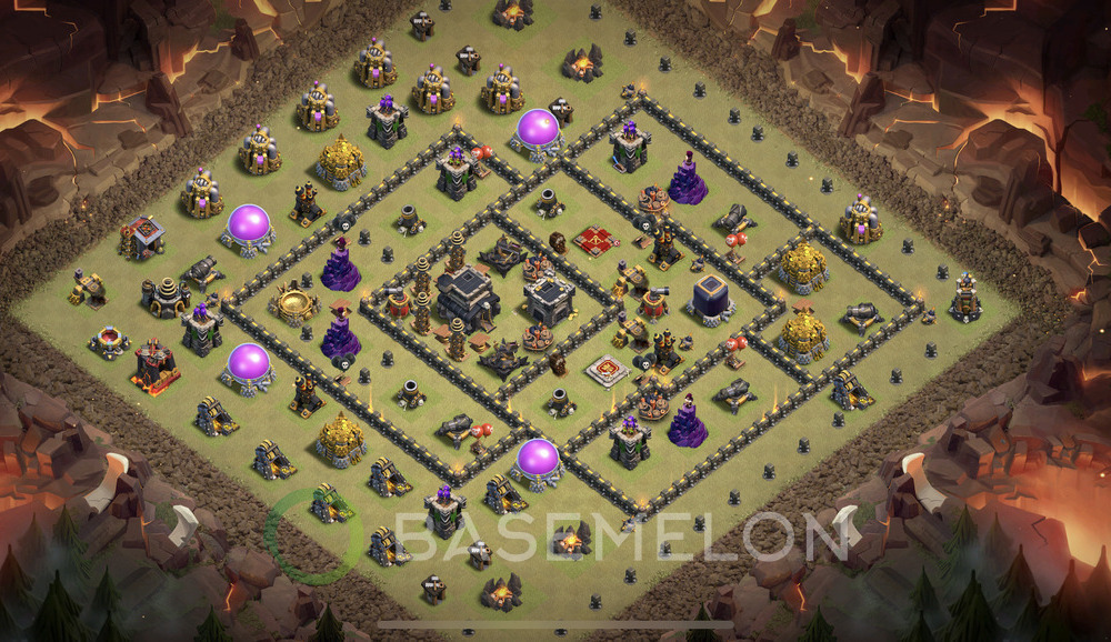 Town Hall Level 9 War Base Design 2024, Anti 2 Stars, Anti Everything, Layout #442