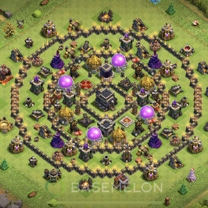 Town Hall Level 9 Farm Base Design, Max Levels, Hybrid, Layout #484