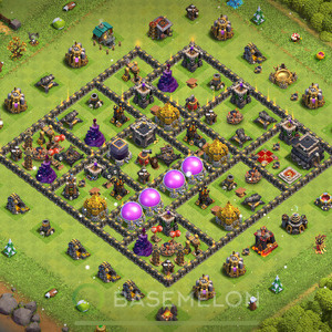 Town Hall Level 9 Farm Base Design, Hybrid, Layout #493