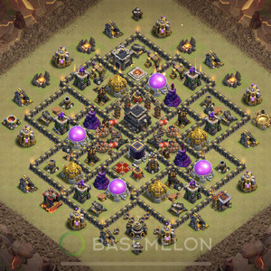 Rathaus Level 9 Krieg Base, Anti 3 Sterne, Hybrid, Layout #516