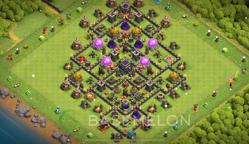 Town Hall Level 9 Farm Base Design 2024, Hybrid, Layout #542