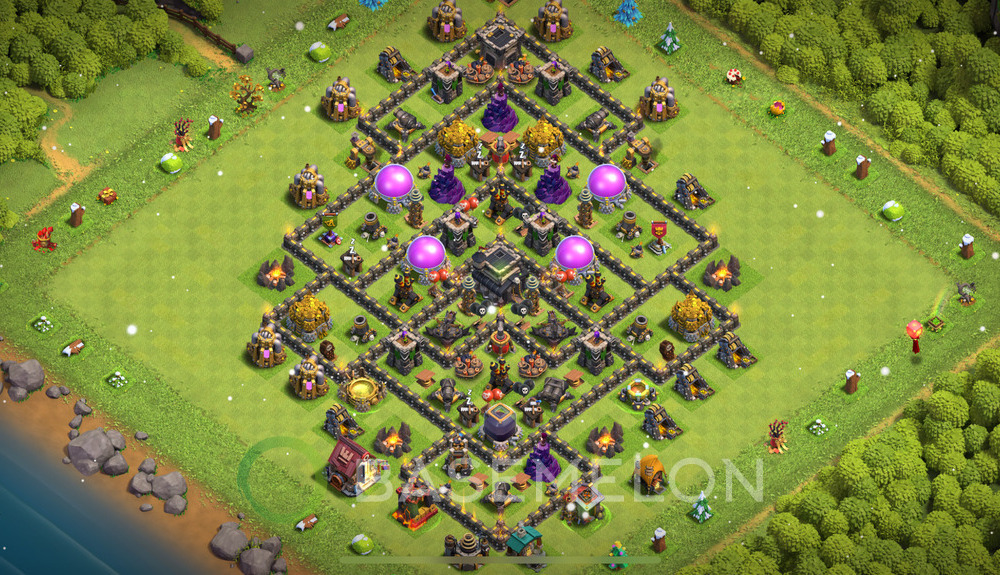 Town Hall Level 9 Farm Base Design 2025, Hybrid, Layout #542