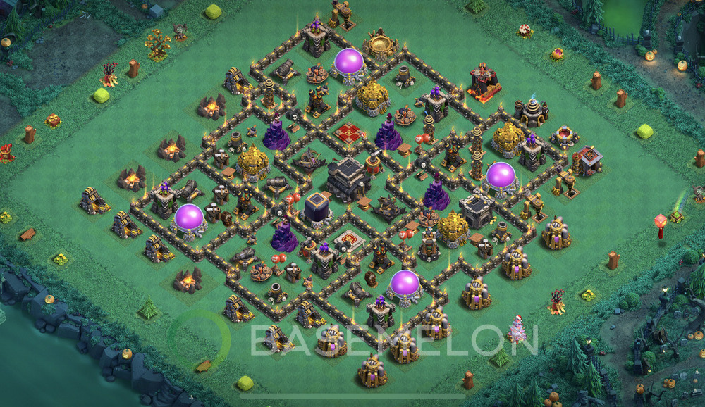 Town Hall Level 9 Farm Base Design 2024, Max Levels, Hybrid, Layout #561