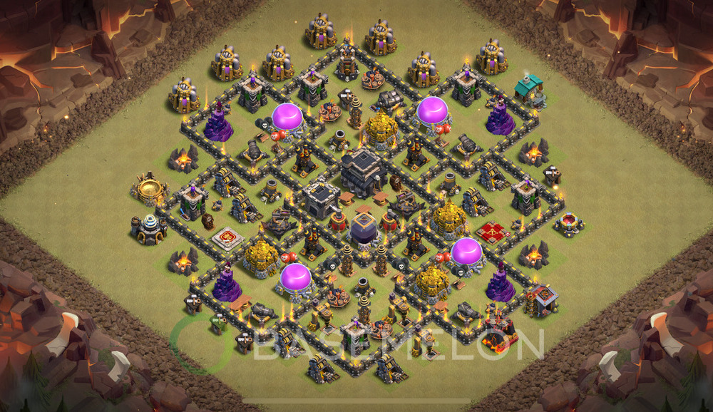 Town Hall Level 9 War Base Design 2024, Anti 2 Stars, Anti Air, Layout #570