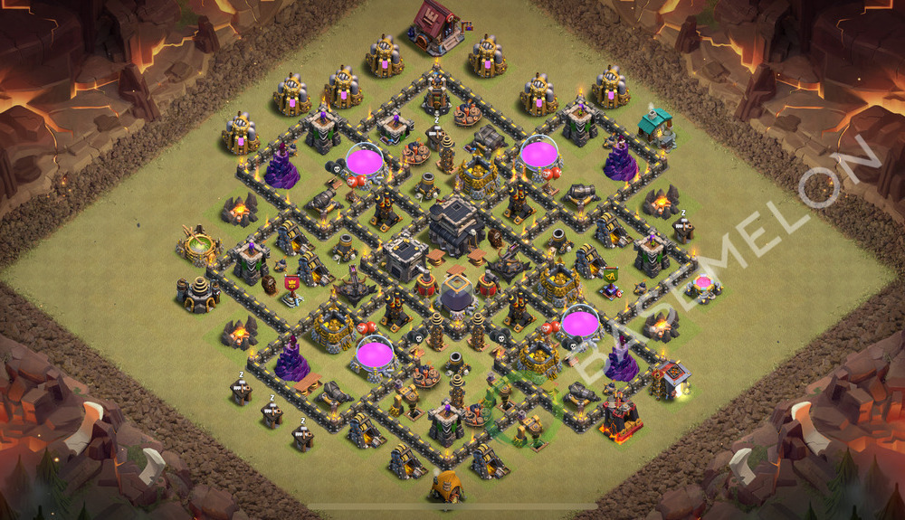 Town Hall Level 9 War Base Design 2026, Anti 2 Stars, Anti Air, Layout #570