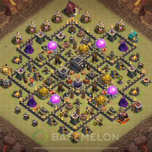 Rathaus Level 9 Krieg Base 2025, Anti 2 Sterne, Anti Air, Layout #570