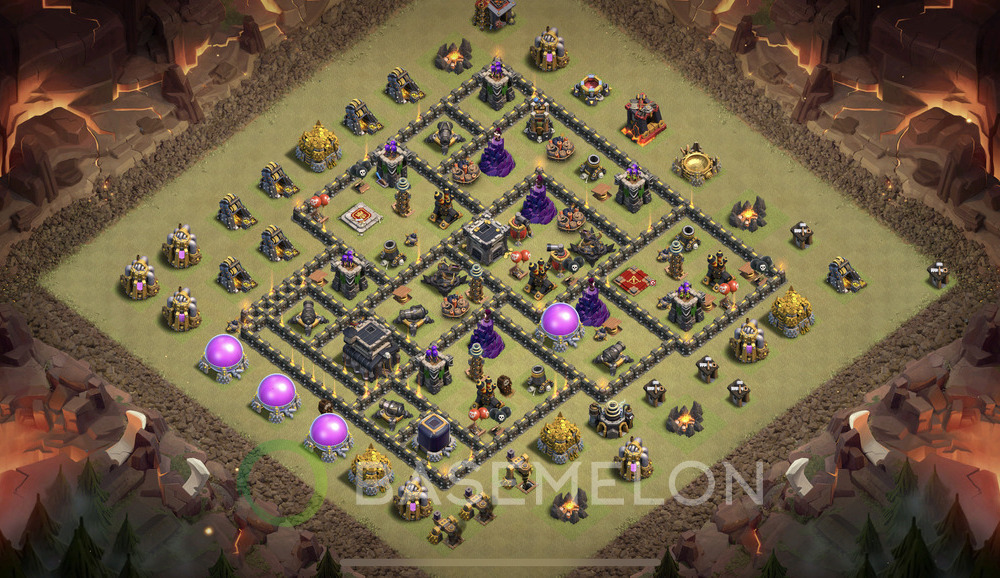 Town Hall Level 9 War Base Design 2024, Anti Everything, Layout #576