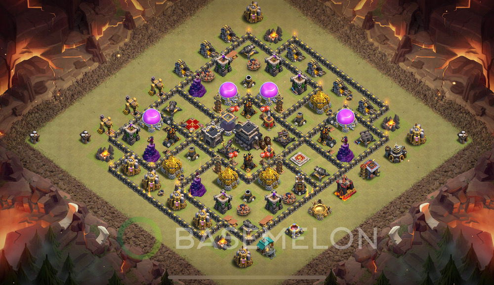 Town Hall Level 9 War Base Design 2024, Anti 3 Stars, Anti Everything, Layout #647