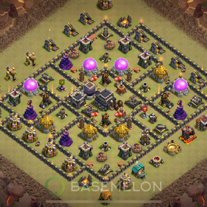 Rathaus Level 9 Krieg Base 2025, Anti 3 Sterne, Anti Alles, Layout #647