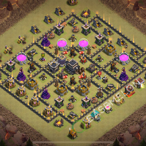 Town Hall Level 9 War Base Design 2025, Anti 3 Stars, Anti Everything, Layout #647