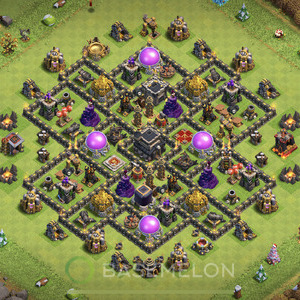 Rathaus Level 9 Farmen Base, Anti 3 Sterne, Anti Alles, Layout #7