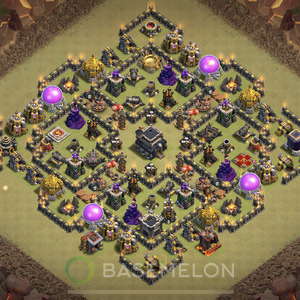 Rathaus Level 9 Krieg Base, Anti 3 Sterne, Anti Alles, Layout #707