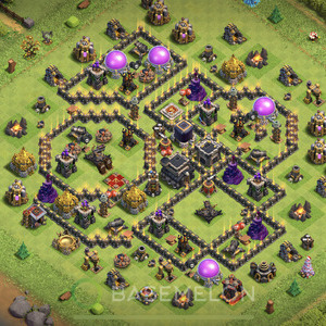 Rathaus Level 9 Verteidigung Base, Anti 3 Sterne, Anti Alles, Layout #730