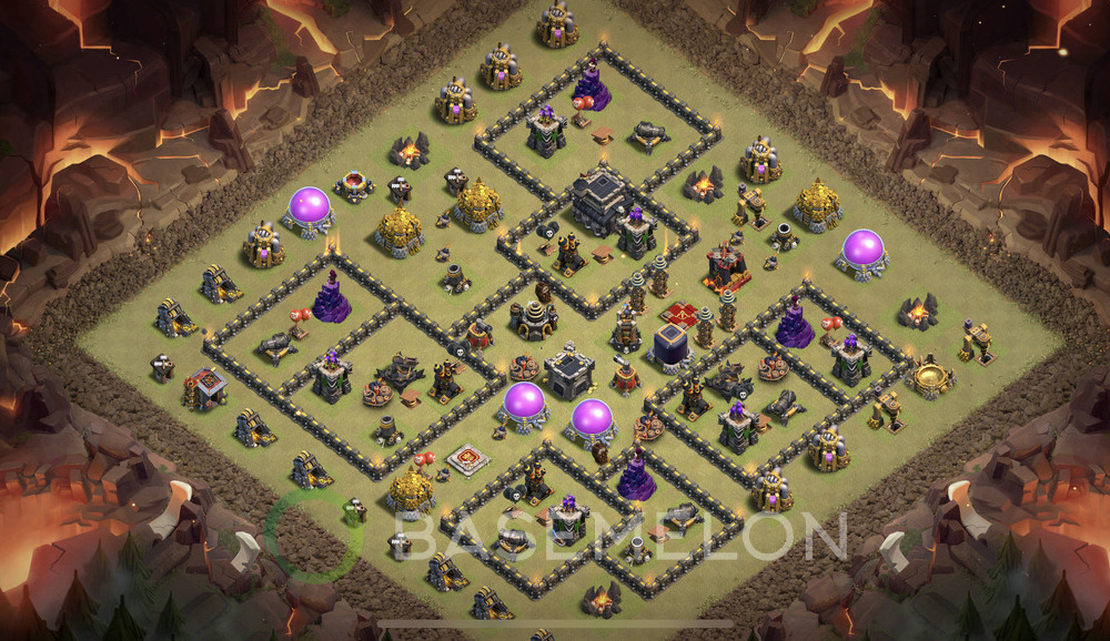 Town Hall Level 9 War Base Design 2024, Anti 3 Stars, Anti Everything, Layout #742