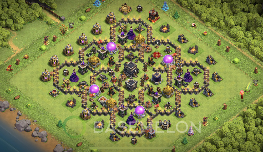 Town Hall Level 9 Trophy/Defense Base Design 2024, Anti 3 Stars, Anti Air, Layout #760