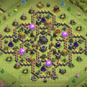 Rathaus Level 9 Verteidigung Base, Anti 3 Sterne, Anti Air, Layout #760