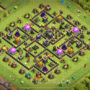 Rathaus Level 9 Farmen Base 2025, Anti 3 Sterne, Hybrid, Layout #780