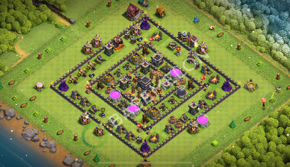 Aldea del Ayuntamiento Nivel 9 para Defensa, Anti 2 Estrellas, Anti Aéreo Diseño 2026, #865