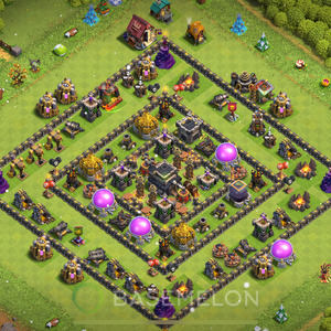Rathaus Level 9 Verteidigung Base 2025, Anti 2 Sterne, Anti Air, Layout #865