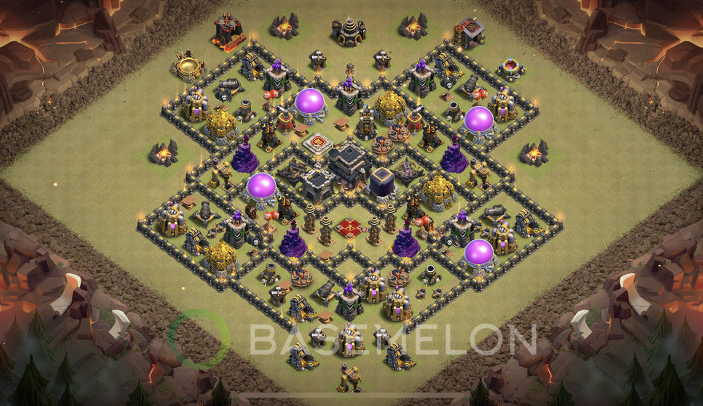 Town Hall Level 9 War Base Design 2024, Anti 2 Stars, Hybrid, Layout #892