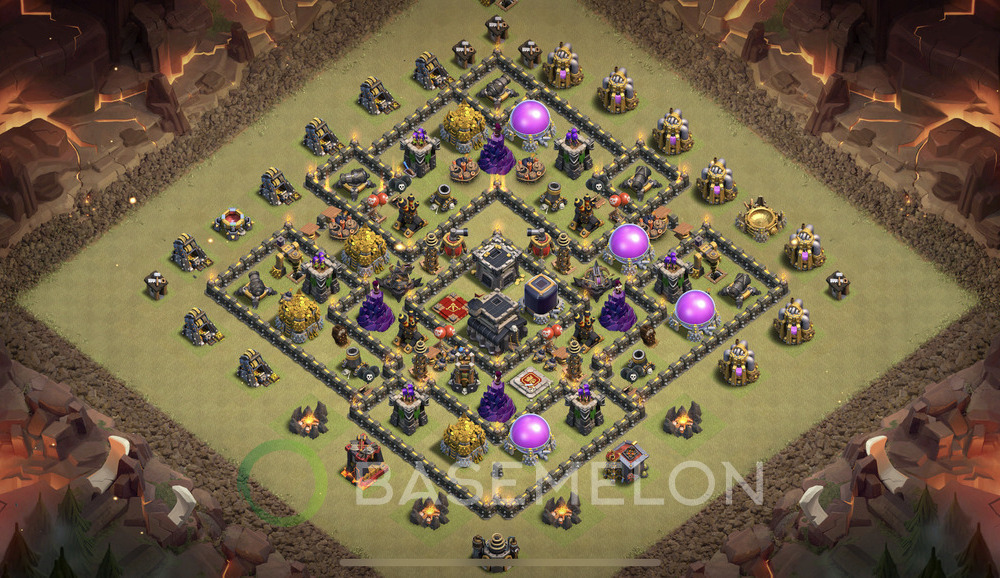 Town Hall Level 9 War Base Design 2024, Anti Everything, Hybrid, Layout #909