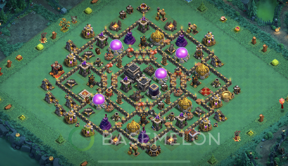 Town Hall Level 9 Farm Base Design 2025, Anti 2 Stars, Hybrid, Layout #941